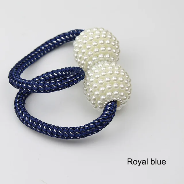 Royalblue 1х перламутровый магнитный зажим для штор, держатели для штор, зажимы для подвешивания, шаровая пряжка, Аксессуары для штор, домашний декор - Цвет: Royalblue