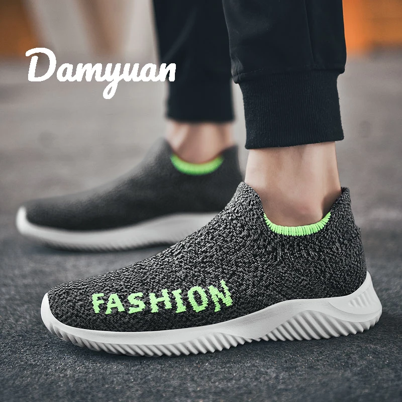 Damyuan 2019 зима осень модные мужские кроссовки для ходьбы спортивные носки для бега удобные повседневные женские большие размеры 45 обувь для
