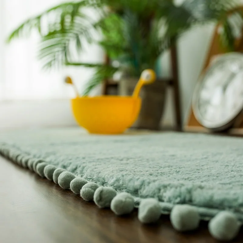 Thick Carpet Bedroom Oval Bedside Carpet Anti-skid Kitchen Mat Water Absorption Bathroom Rug Cute Pink Floor Carpet Living Room