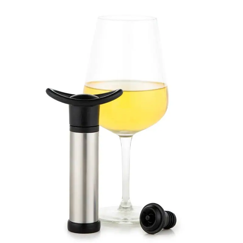 Wine Preserver Vacuum Air Pump With 6 Wine Bottle Stoppers Durable Stainless Steel Construction Airtight, Leak-Proof Seal Easy