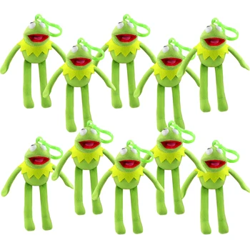 

Skyleshine 10pcs/lot Sesame Street Kermit Frogs Pendants Plush Toys Animal Doll Keychains Gifts For Children