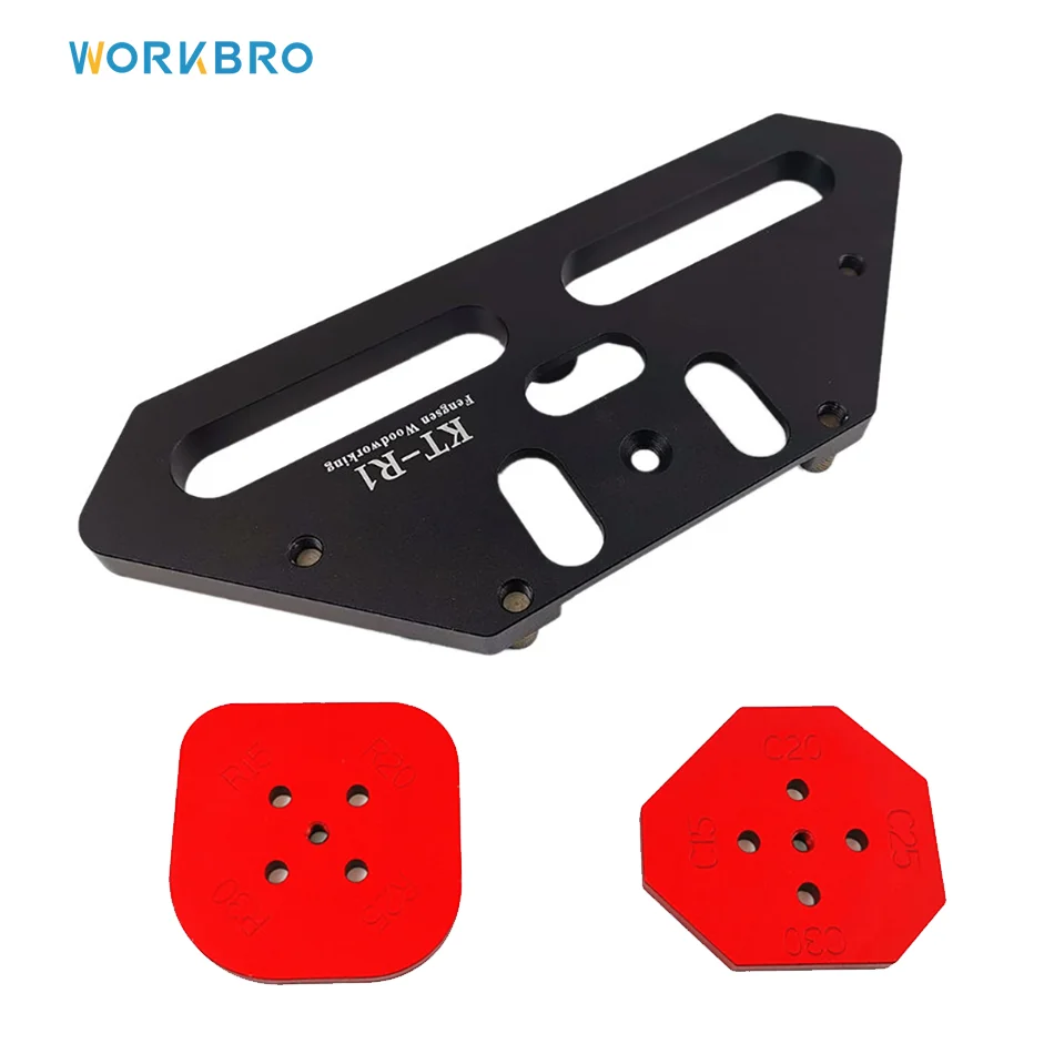 

WORKBRO 8 in 1 Router Bits Corner Positioning TemplateAluminum Alloy Radius Panel Quick Jig R15 R25 R25 R30 T15 T20 T25 T30