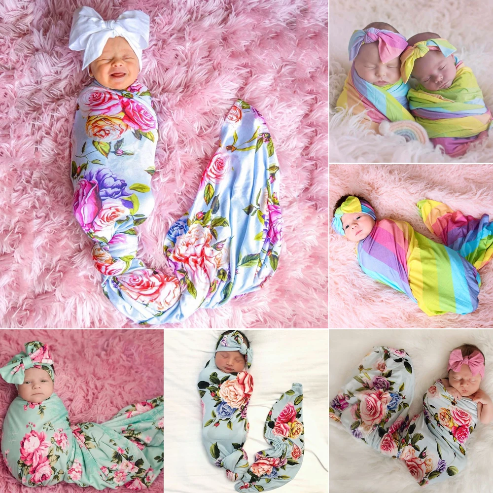 Спальные мешки для новорожденных; Новинка года; мягкое муслиновое одеяло для маленьких мальчиков и девочек; хлопковое Пеленальное Одеяло; повязка на голову; 2 шт