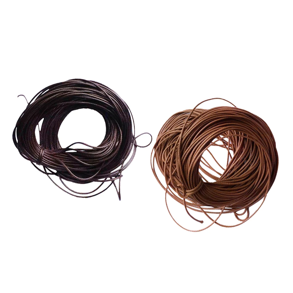 2 Pieces 10M 1mm Waxed Wax Cord Wire DIY Charm Bracelet Rope Pendant Jewelry