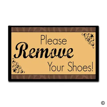 

Doormat Entrance Mat Floor Mat Please Take Off Your Shoes Non-slip DoormatMachine Washable Non-woven Fabric