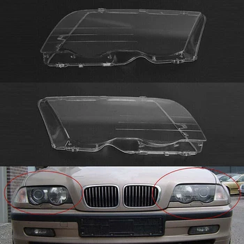 

2 Pcs Car Headlight Glass Cover Clear 4 Door Automobile Left Right Headlamp Head Light Lens Covers Styling for BMW E46 98-01