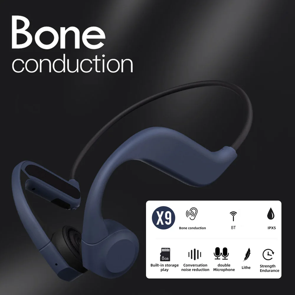 X9 костной проводимости беспроводные наушники Bluetooth Стерео шумоподавление наушники IPX5 устойчивое Спортивная гарнитура встроенный HD микрофон