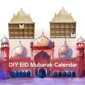

DIY Eid Mubarak Calendar Wooden Ramadan Acticity Decoration For Bedroom Living room Study etc Countdown Calendar Party Decor