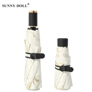 

Bronzing Flower Three/Five-Fold Sun Umbrella Female Umbrella Outdoor Sun Protection Umbrella Parasol Creative Gift Wedding