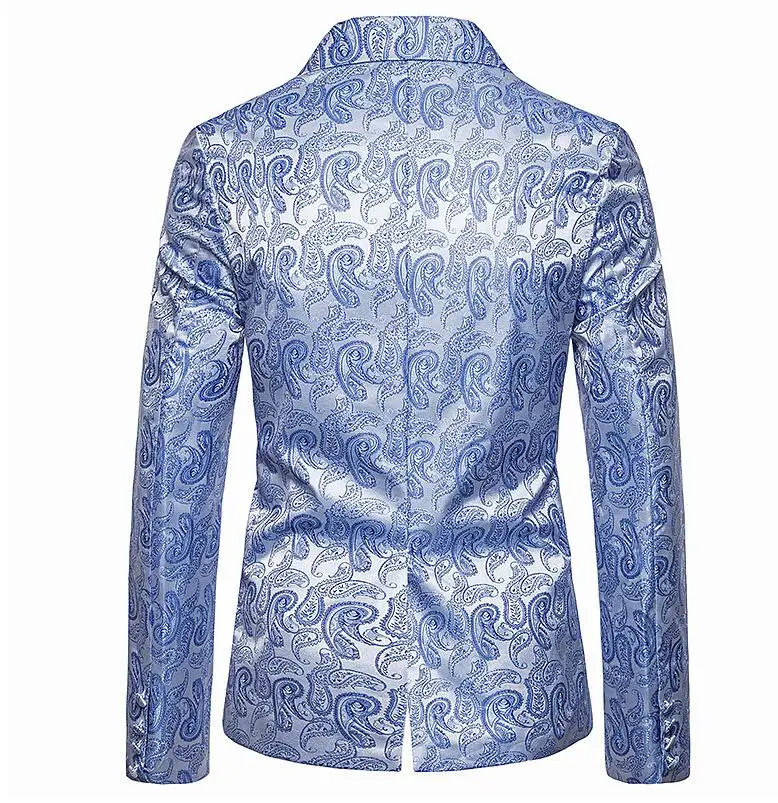 Костюмы для мужчин Блейзер masculino slim fit casaco jaqueta masculina красочные cashew цветок две пряжки пальто мужская куртка