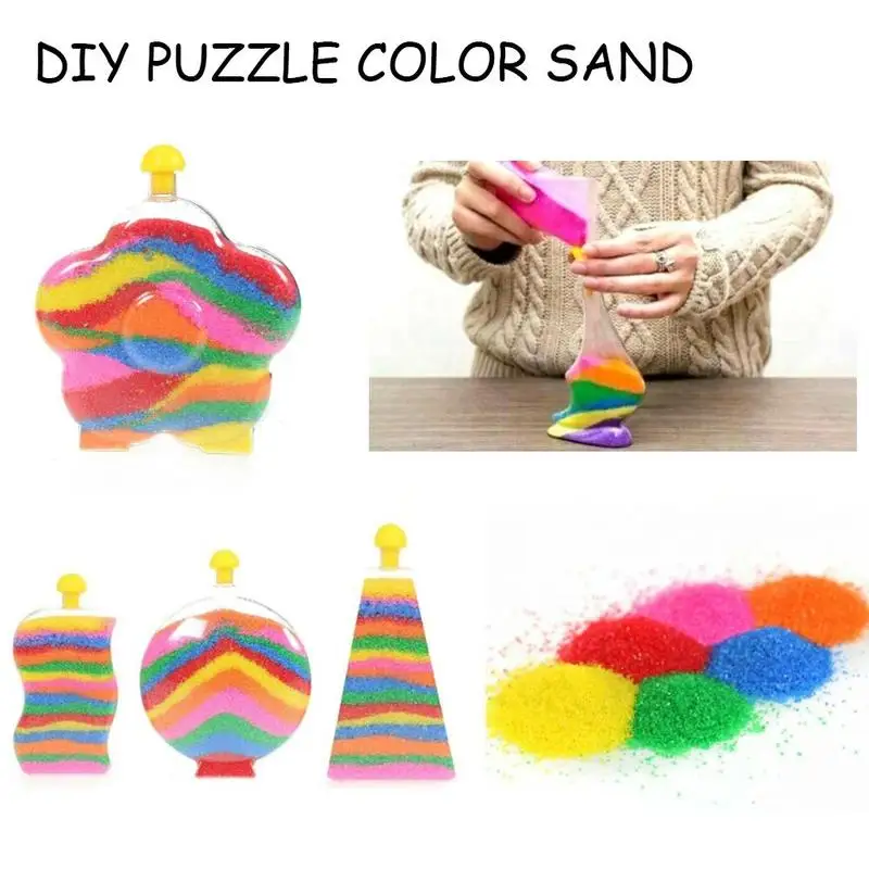 DIY ручной цветной песок Lucky Wishing Bottle детская светящаяся игрушка красочные частицы Волшебная головоломка песок флуоресцентные игрушки