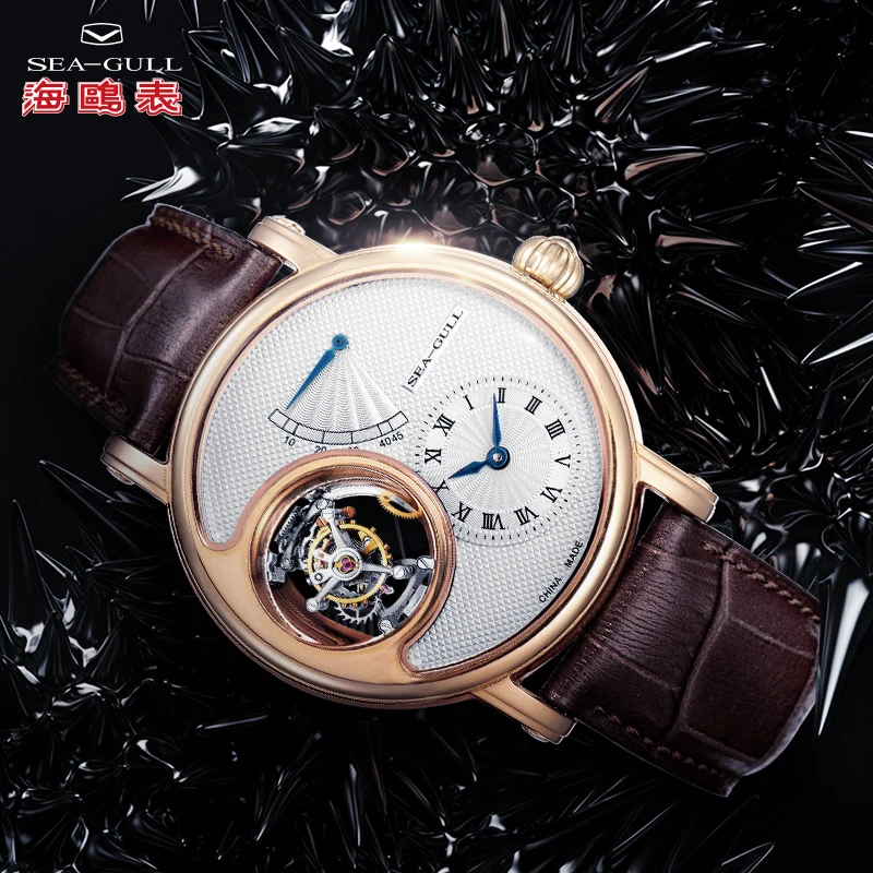 Часы с чайкой, мужские механические часы с турбийоном, Мужские автоматические часы, Топ бренд, роскошные прозрачные механические часы с