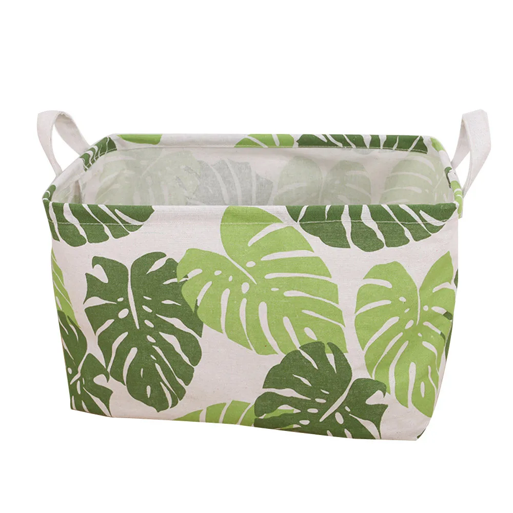 A Waterproof Canvas Laundry Clothes Desktop Debris Basket Storage Box Folding cajas organizadoras de plastico - Color: A