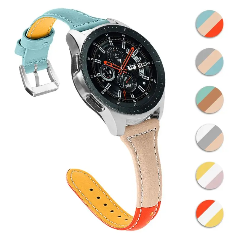 Samsung Galaxy Watch Смарт часы ремешок трехцветный замшевый кожаный сменный для