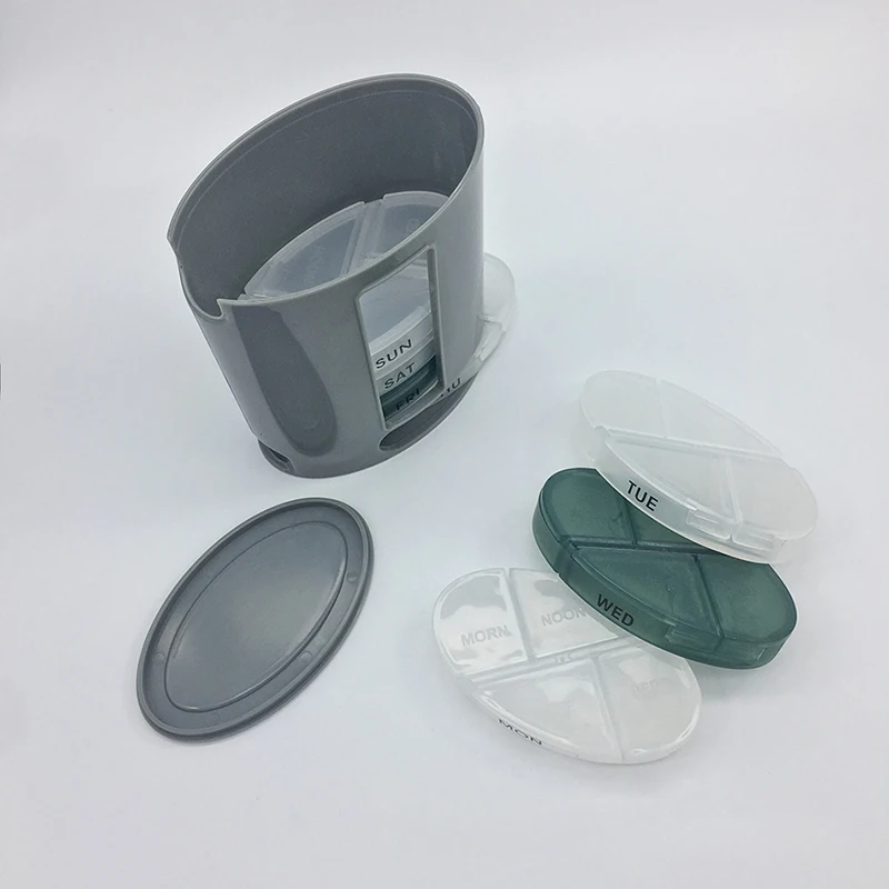 Недельный Pillbox планшет Серый чехол для 7 дней пластиковый контейнерный делитель для хранения Диспенсер держатель лекарств мини лекарств здоровье