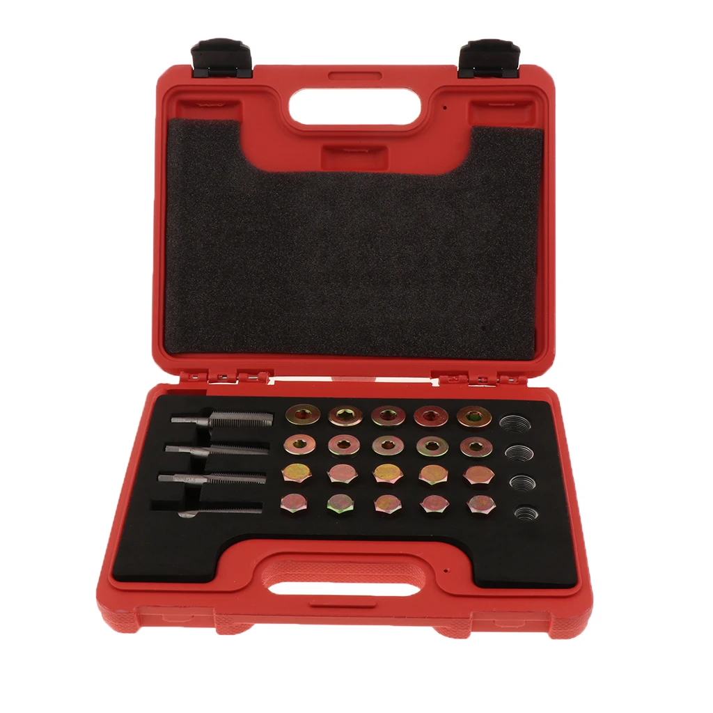 

General 64pc Oil Pan Drain Sump Plug Key Thread Repair Tool Kit Set Drain Plug M13 M15 M17 M20