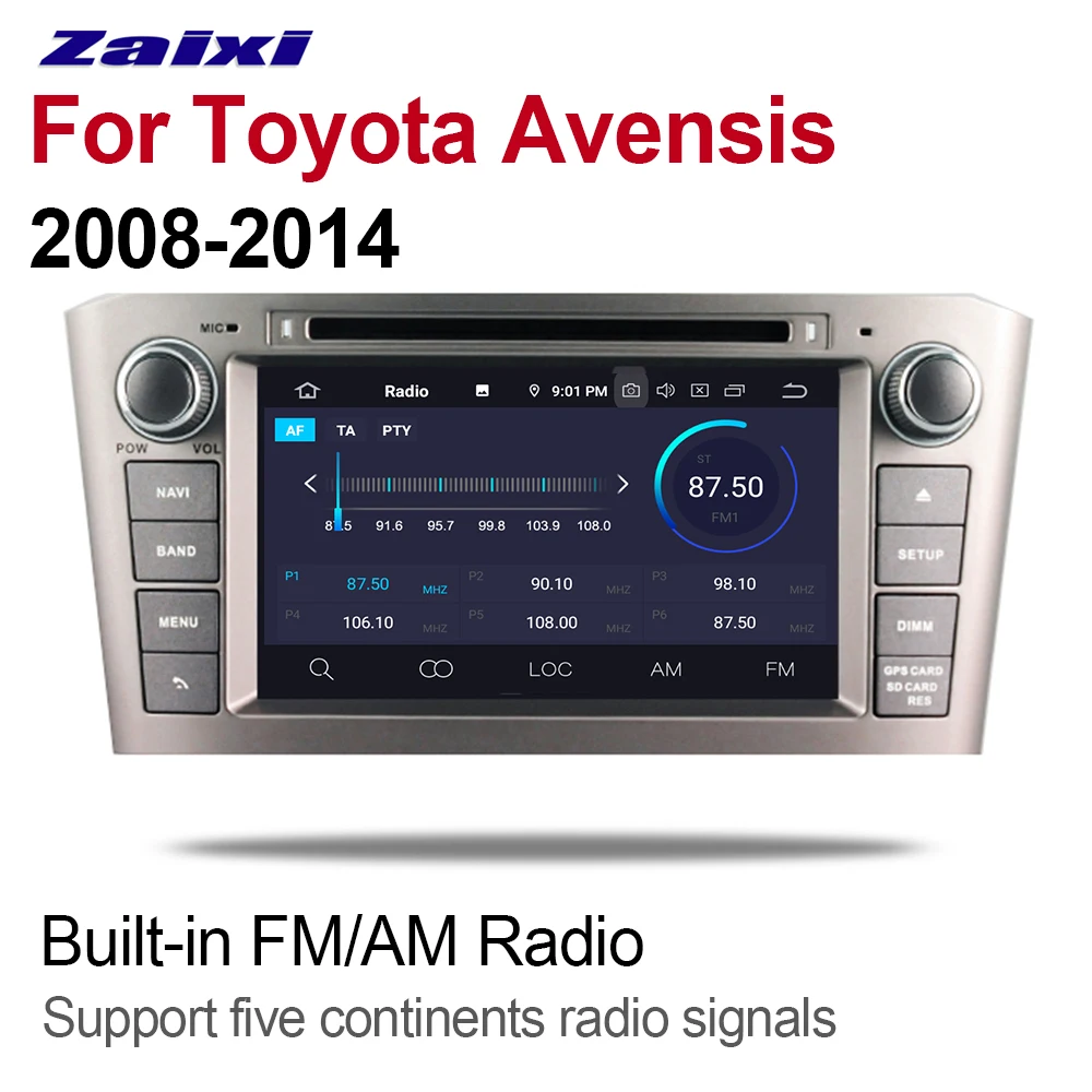 Автомобильный мультимедийный плеер Android 9 автомобильное радио для Toyota Avensis 2008 2009