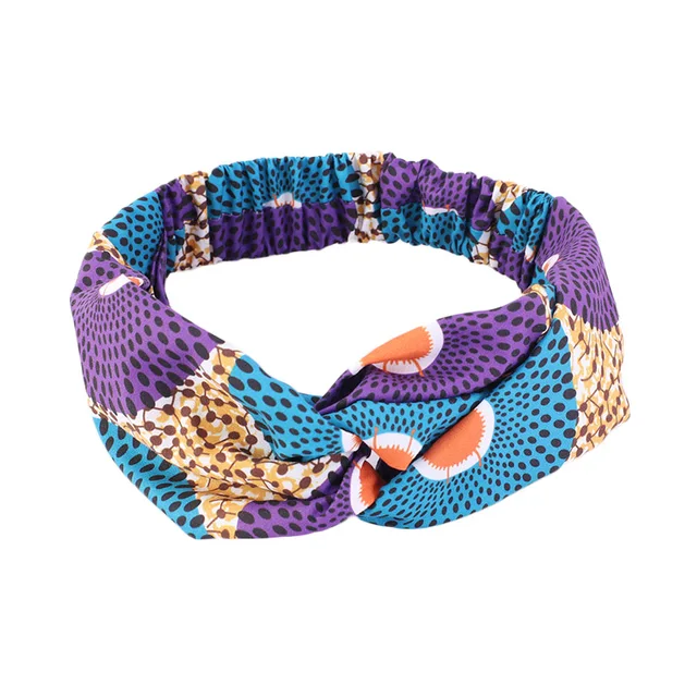 New African Pattern Print Headband for Women Twist Style Black Girl Head Wraps Elastic Hair Accessories Turban Headscarf 227 Teal