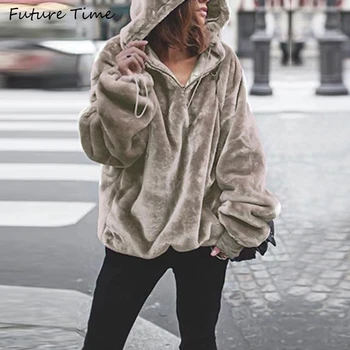 

Women Hoody 2019 Autumn and Winter Thick Warm Fashion Hooded Long Sleeve Good Quality Sweatshirts Female Solid Color C1904