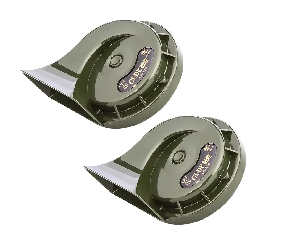 AOSHIKE отражатели 2 шт мощностью 12V 95W 8A модификация автомобиля свисток клаксон "улитка" супер громкий звуковой сигнал Армейский зеленый коррозионной устойчивости транспортного средства грузовиков сирена
