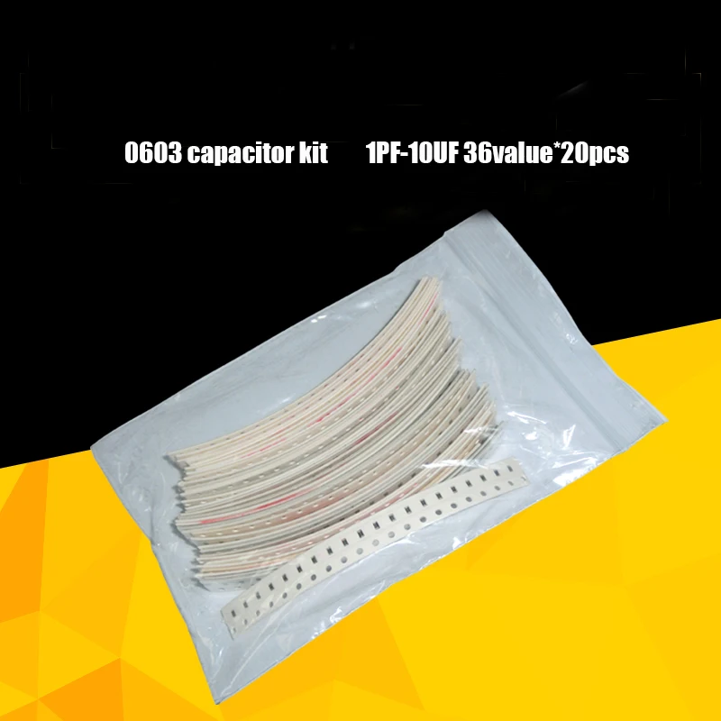 720 шт. 0603 1PF-10UF smd комплект конденсаторов 0603 Конденсатор Ассортимент образец 0603 Конденсатор книга для комплект конденсаторов