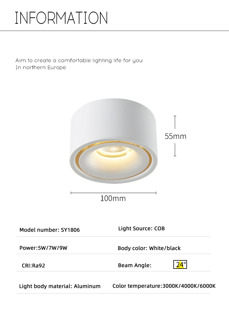 Led Downlight 220v Foldable Spot Light 10W 15W Surface Mounted LED Ceiling Spots Lamp For Home Bathroom Kitchen Indoor Lighting indoor flood lights