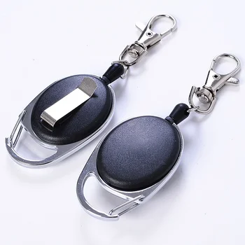 

New 1pcs Outdoor Tools Carabiner Retractable Keychain Creativity Easy Pull Keychain Anti-theft wire rope camping hiking tackitye