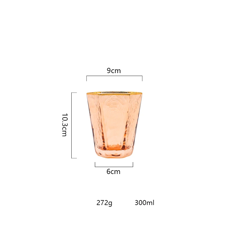 short L 300ml Бокал для шампанского, вина, бокал, шестигранный Кубок для шампанского, бокалы, бокалы для виски, розовое золото, кухонные аксессуары, бокалы для напитков, креативные - Цвет: short L 300ml