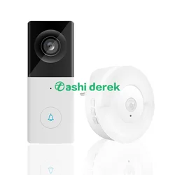 Wf006a tuya casa inteligente sem fio wi fi 2.4g campainha de monitoramento hd campainha 1080p à prova dwaterproof água ao ar livre 2 vias intercom