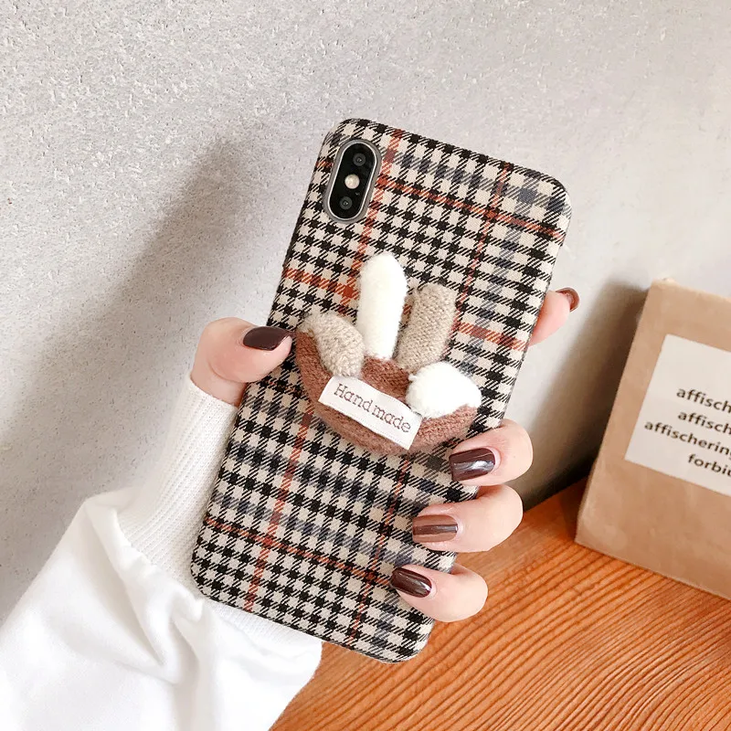 Matte Plush Grid Case For iPhone 11 Pro Max Case Soft Silicone Anti-knock Cover For iPhone 11 X XR XS MAX 7 8 6 6S Plus Coque