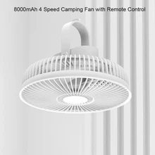 2021 New Ceiling Fan Outdoor Tent Fan With Remote Control Portable 8000mAh USB Fans Fourth Gears Wind For Home Office Camping