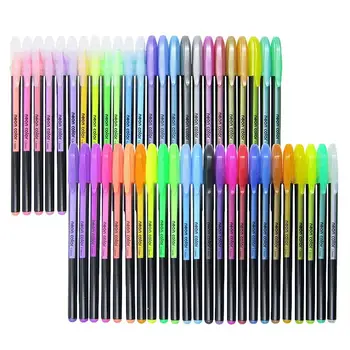 

48Pcs Colorful Glitter Graffiti Marking Painting Highlighter Gel Pen Stationery