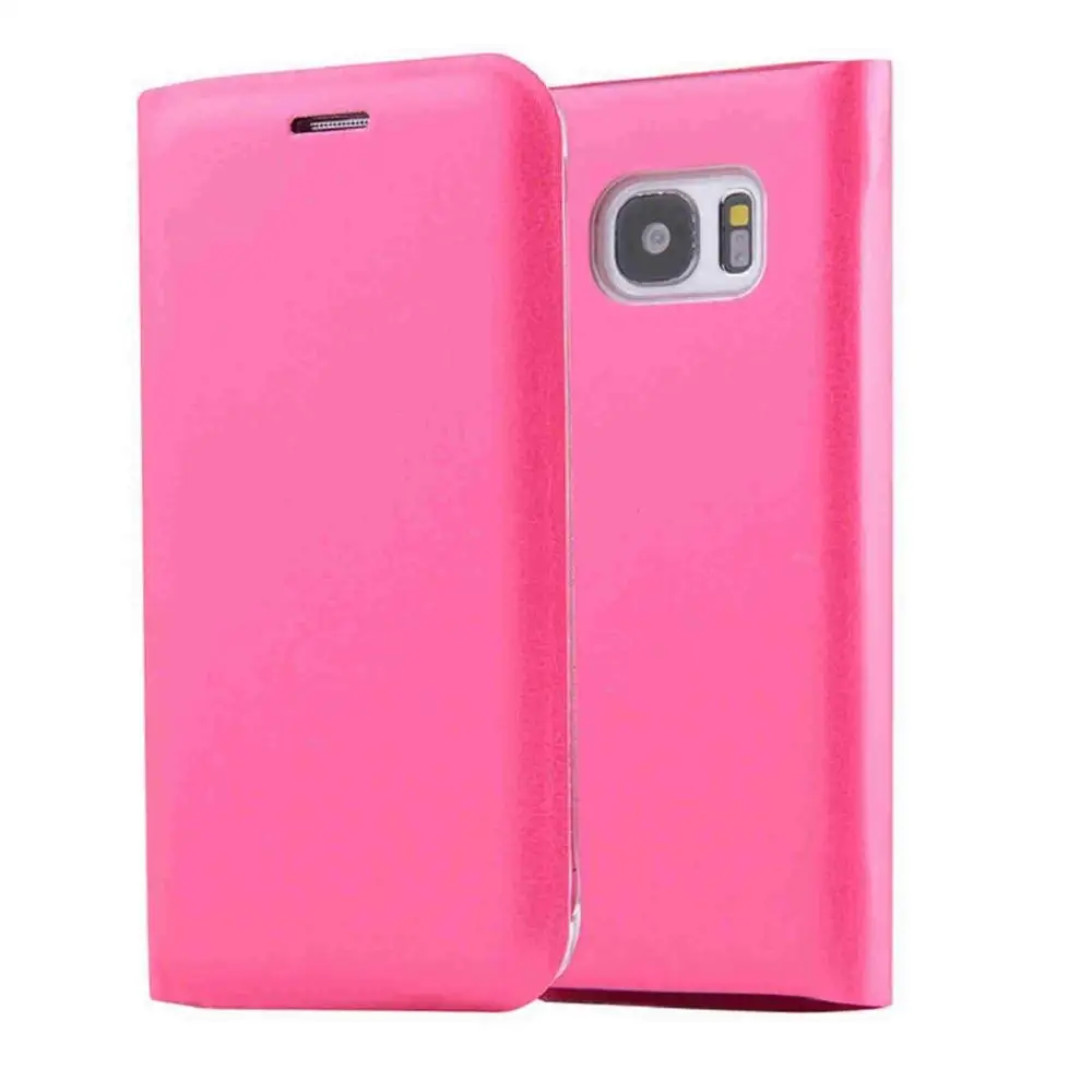 Роскошный кожаный чехол для телефона samsung Galaxy S7 S7 Edge S8 S8 Plus всенаправленный ударопрочный защитный чехол для телефона - Цвет: Pink