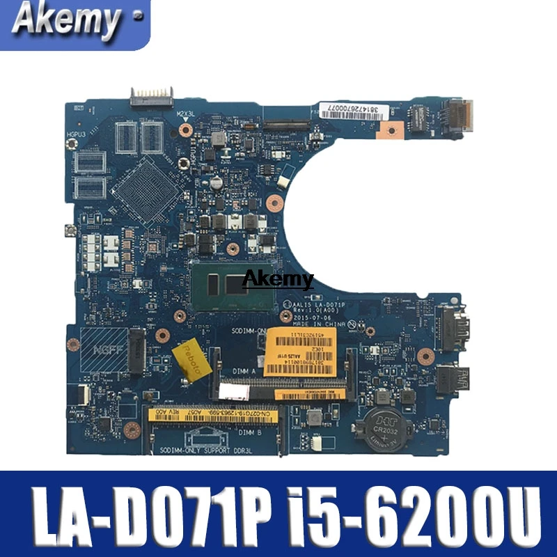 

Original for DELL 15 5559 laptop motherboard 5559 i5-6200u AAL15 LA-D071P tested good free shipping