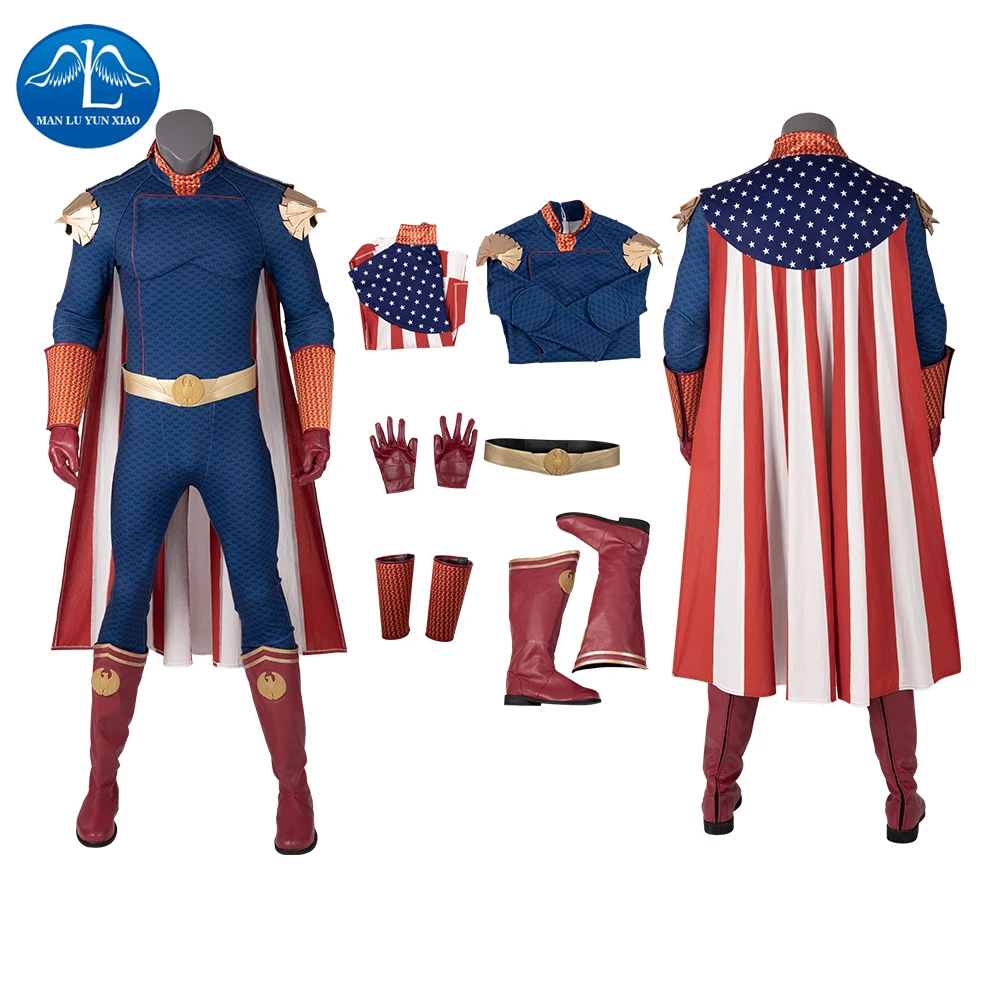 Manluyunxiao Homelander Cosplay Halloween Costume for Kids Men Adult The Boys Superhero Outfit Antony Starr Jumpsuit Custom Made