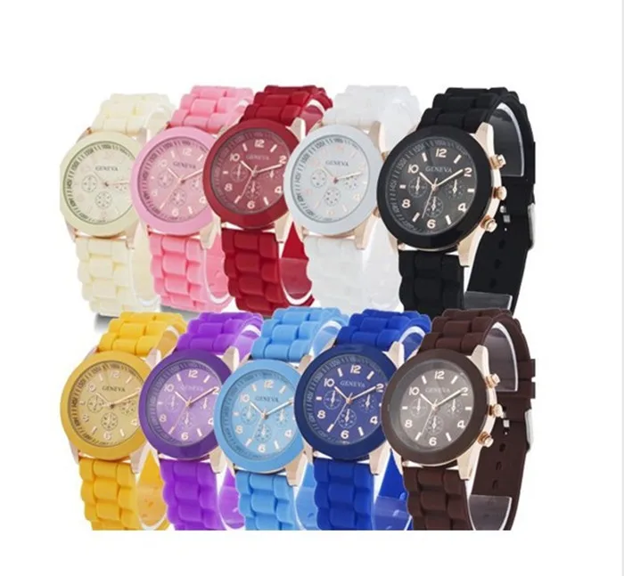 Montre Geneva Sport - Bracelet Silicone Avec Strass - Mouvement Quartz - Boîtier Acier - Homme - Neuf étiqueté