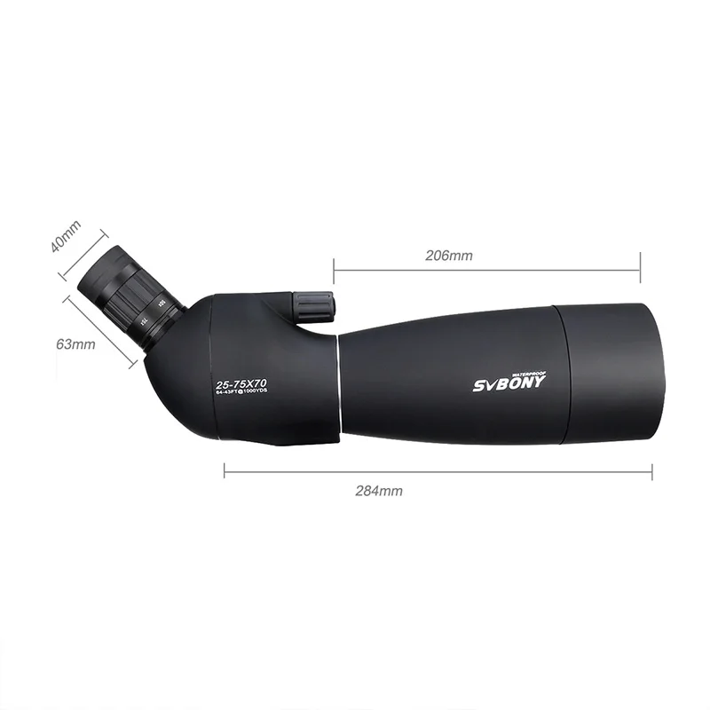 SVBONY SV28 25-75x70 spotting scope Powerful Telescope Long Range Large Eyepiece 21mm For Target Shooting Archery+Desktop Tripod