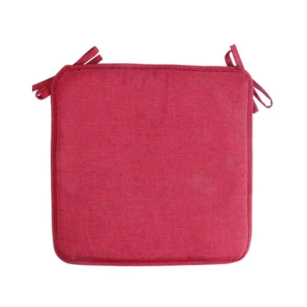 Wine Red with ribbon Твердые Цвет квадратная Подушка сиденья стула Подушка Нескользящая диван дома Декоративные Мягкие Padchair подушки для стульев подушка для сидения, 40x40 см - Цвет: Wine Red with ribbon