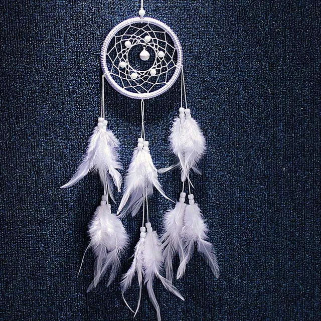 Original silver gray dream catcher 2 ring Indian feather hanging art gifts to bestie friends creative valentine's day gifts O