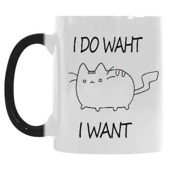 

InterestPrint 11oz I Do What I Want Cat Morphing Mug Heat Sensitive Color Changing Coffee Mug