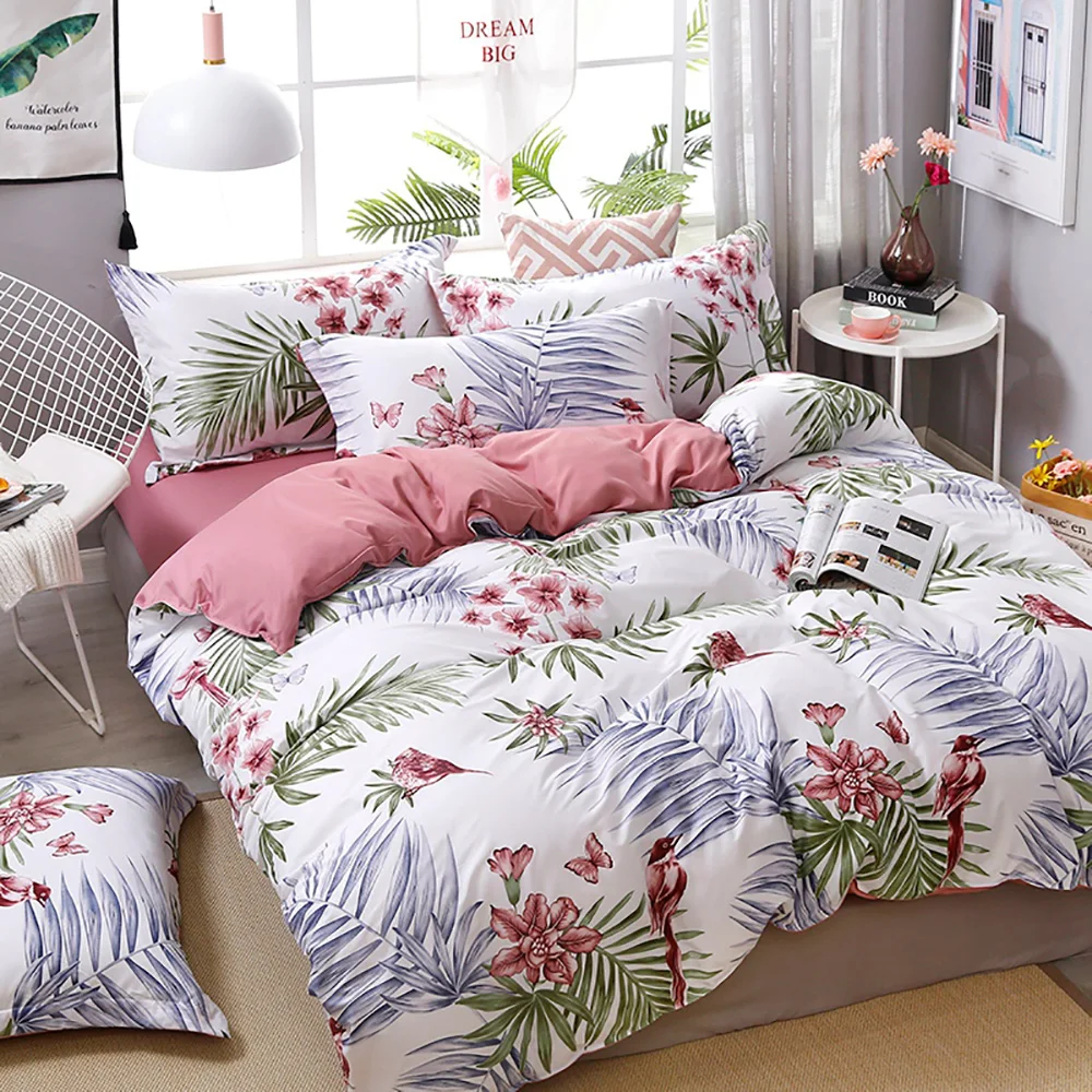 Yellow Bedding Set Thumпостельные принадлежности комплект постельного белья с принтом кроликов для детей мультфильм милый белый пододеяльник цветочный королева король Полный Твин один уникальный дизайн - Цвет: Yellow Bedding Set