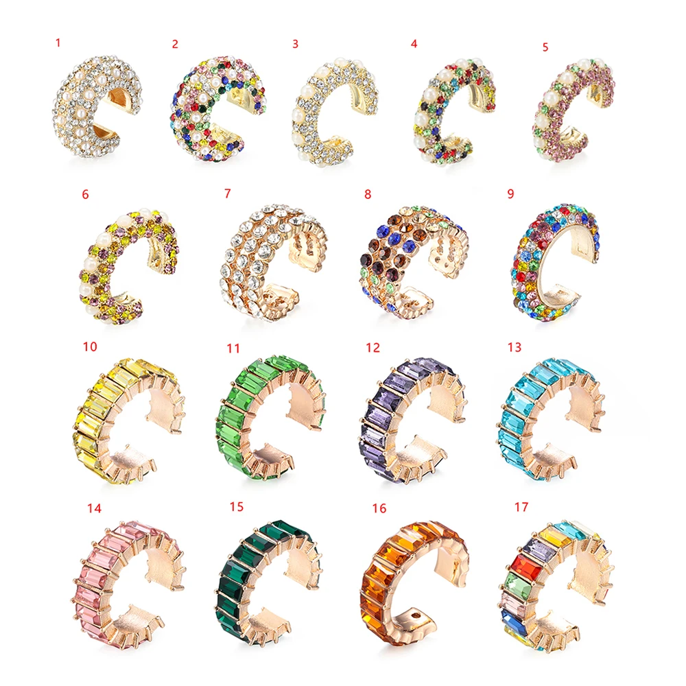 Ear Clip Earrings Clip Earrings Ear Clip Ear Accessories 1pc Women CZ Cuff Earrings C-shaped Cubic Zirconia Ear Cuff No Piercing Gift Party