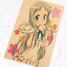 Anohana japonés de Anime de dibujos animados Retro Vintage de póster bricolaje decoración etiqueta de la pared de lona pinturas pósteres casa arte Bar decoración regalo