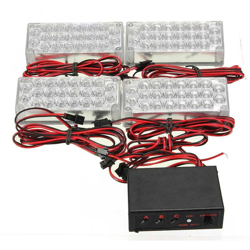 

Top-4 x 22 LED Flashing Emergency Warning Light Grill Strobe Lamp 12V Blue