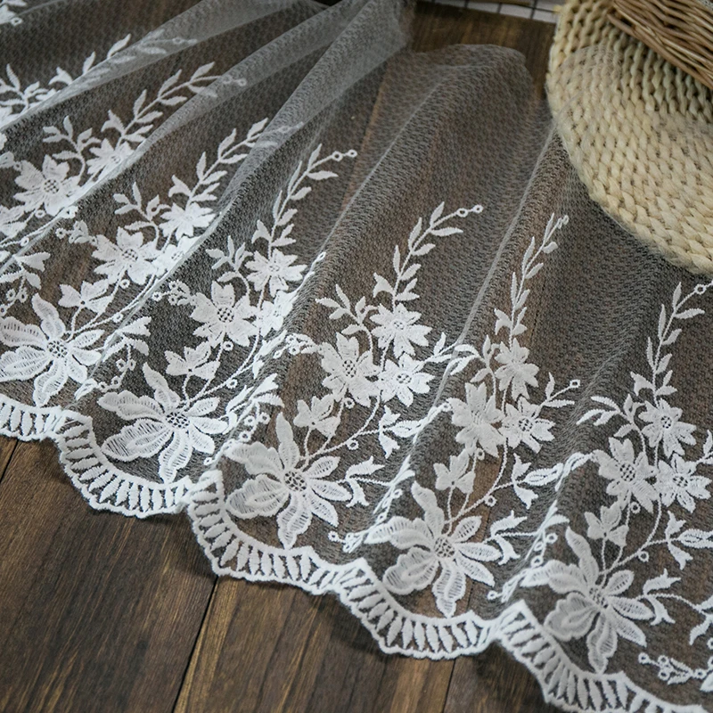 

2yards 32cm width white lace cotton lace fabric DIY Craft Sewing Supply Decoration Accessories For Garments Home Decor Lace Trim