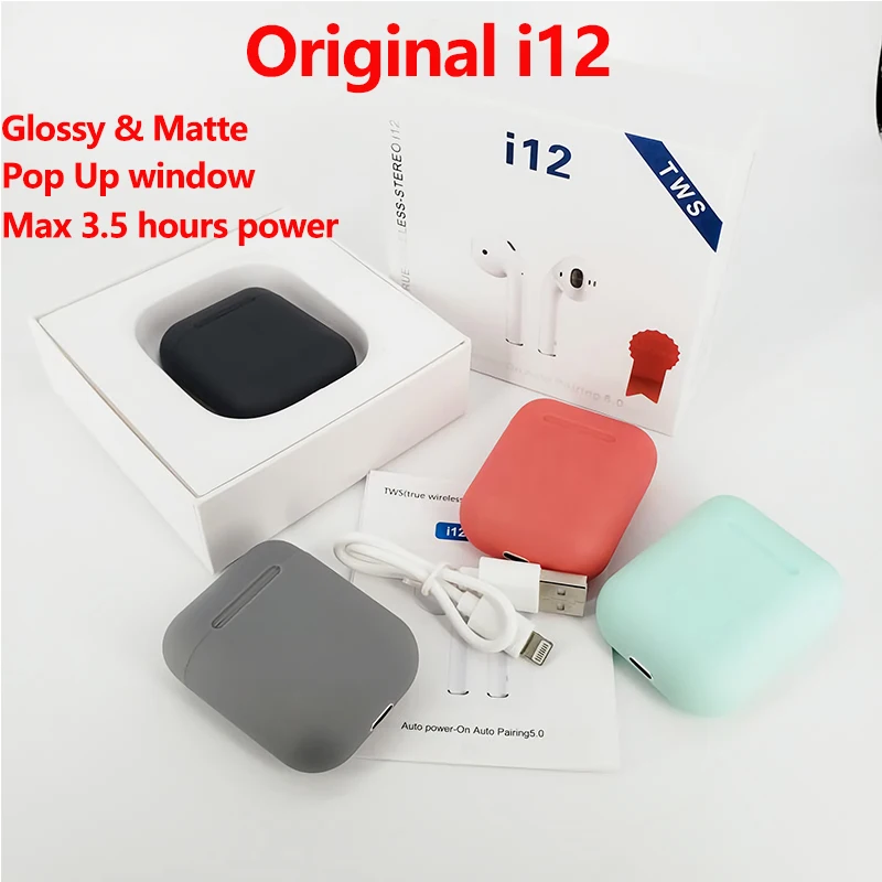 

i12 TWS Wireless Headset Touch Key Bluetooth 5.0 Sport Earphone Stereo For iPhone Xiaomi Huawei Samsung Smart Phone pk i9s i11