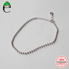 ElfoPlataSi 925 Твердые Настоящее серебро 925 пробы 2 мм бусины 925 браслет для женщин и девочек хорошее серебро 925 ювелирные изделия подарок ED449