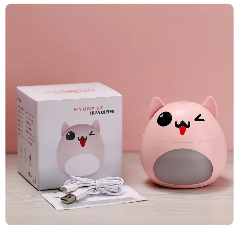 200 мл бак для воды мультфильм USB увлажнитель с светодиодный ночник милый медведь в форме лица тепловой распылитель тумана для домашнего подарка