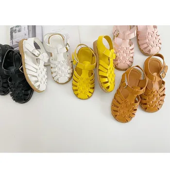 

Girls summer new fashion princess shoes children soft bottom Velcro beach shoes
