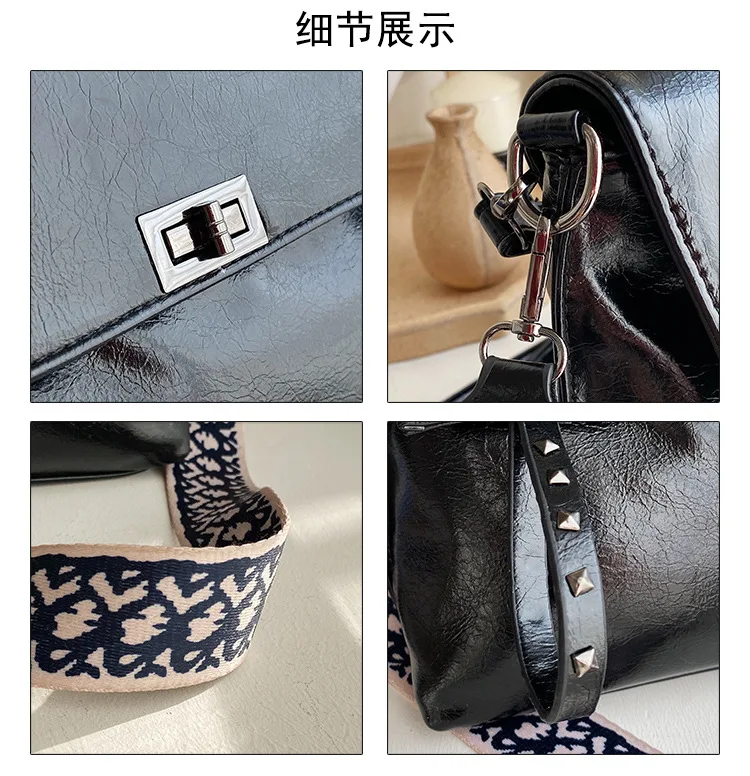 

2019 Winter New Style WOMEN'S Bag Retro Envelope Bag Large Capacity Casual Shoulder Ethnic-Style Strap Lock Oblique Bag